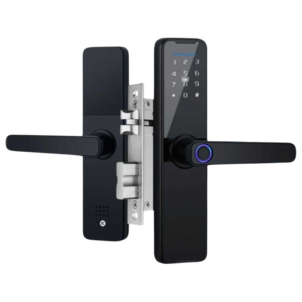 Imagen 1 del producto Cerradura inteligente digital Vlass Tech, 6 modos de apertura, control App tuya, negro